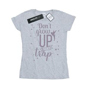 Tinkerbell Womens/Ladies Don�'t Grow Up Cotton T-Shirt / Sports Grey